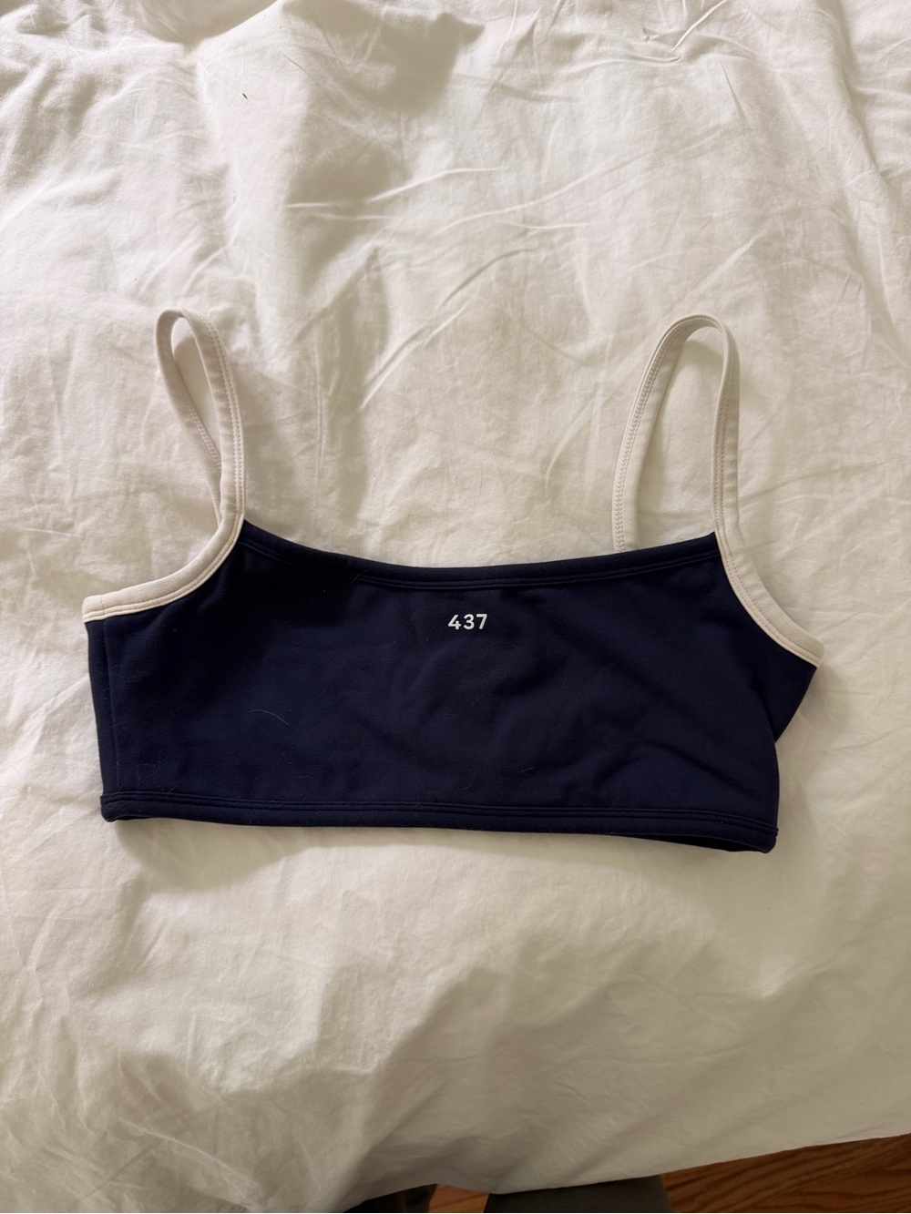 Navy and Cream Athletic Crop Bralette